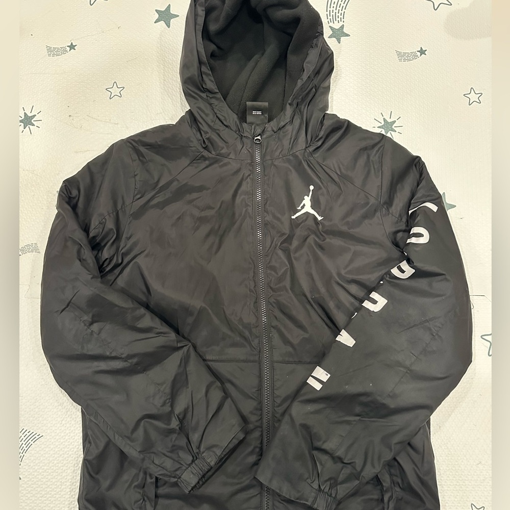 Air Jordan Fleece Lined Black Jacket with Hood